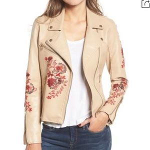 BlankNYC - floral faux leather moto jacket